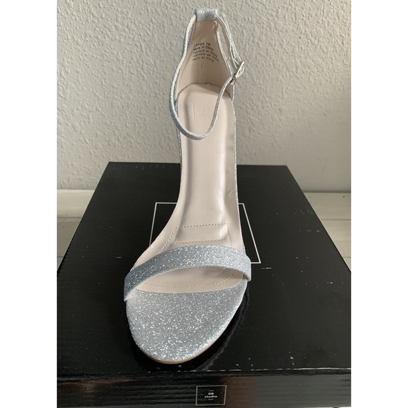 DB Studio Women's High Heel Stiletto Strappy Sandals NIB US Sz 7 Sparkle Silver - Picture 2 of 6